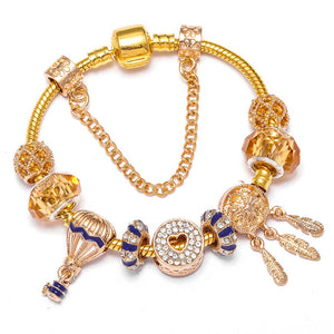 Luxury Bracelet Unique Rose Gold Crystal Charm