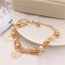 Load image into Gallery viewer, Multi-layer Gold Color Chain Heart or flowers/ Bracelets &amp; Bangles/multiple Styles
