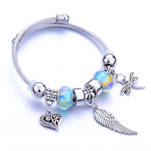 Load image into Gallery viewer, Dragonfly Bracelet Open Bangle Tree of Life
