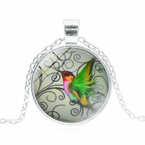 New 2020 Handmade Art Glass Hummingbird Necklace