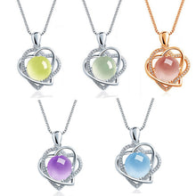 Load image into Gallery viewer, Choker Necklaces 925 Silver Heart Pendants