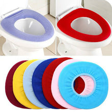 Load image into Gallery viewer, Colorful Warm Soft Washable Toilet Seat Cover Mat Set for Home Decor Closestool Mat Seat Case Toilet Lid Cover Accessories