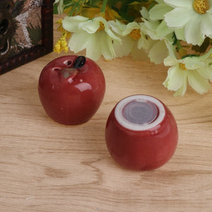 Apple Ceramic Salt Pepper Shakers Set