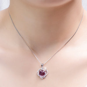 Choker Necklaces 925 Silver Heart Pendants