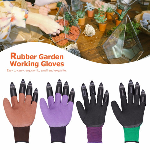 Garden Gloves Raking Digging Planting Latex Work Tools