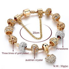 Load image into Gallery viewer, Luxury Crystal Heart Charm Bracelets&amp;Bangles Gold Jewelery
